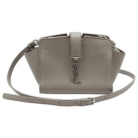 Saint Laurent Mini bolsa tiracolo cabas Monogram Toy Marrom