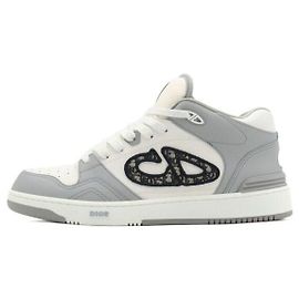Dior Tênis Mid-Top Masculino Oblique Grey Marrom