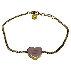 Miu Miu Pulsera de metal con logotipo de corazón Rosa