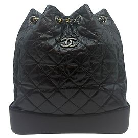 Chanel Gabrielle Rucksack Medium Schwarz Schwarz