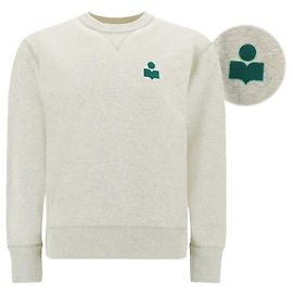 Isabel Marant Sweatshirt Velvet Logo Ecru Weiß