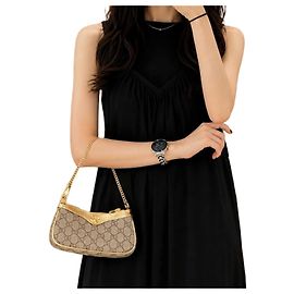 Gucci Mini borsa Ophidia Beige Ebony Supreme Marrone