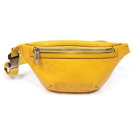 Gucci Yellow GG Embossed Leather Belt Bag Yellow