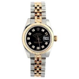 Rolex Orologio combinato da donna Datejust Original Black Diamond New Model Nero