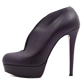 Christian Louboutin Botas de cano curto em couro roxo para mulher Roxo