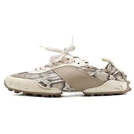 Tod's Tênis feminino com estampa de python marfim Branco