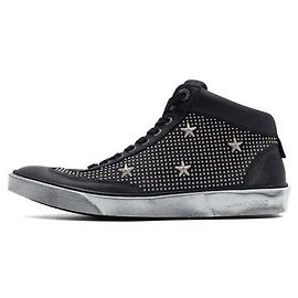 Jimmy Choo Sneakers high-top in pelle di vitello nera con multi-borchie Nero
