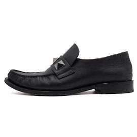 Valentino Mocassini Rockstud Garavani da uomo in pelle nera Nero