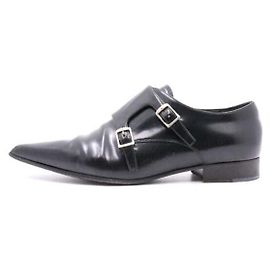 Dior Scarpe monk strap da donna in pelle di vitello spazzolata nera Nero
