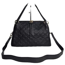 Louis Vuitton Monogram Empreinte Pontieux PM Shoulder Bag Black Black