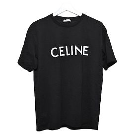 Céline T-Shirt mit Logo und kurzen Ärmeln Schwarz