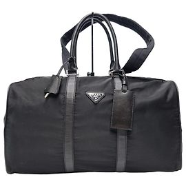 Prada Borsa Boston in Nylon, Borsa da Viaggio, Borsa da Golf (Alta Qualità, Unisex, Tracolla Inclusa) Nero