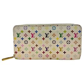 Louis Vuitton Monogram Multicolor Zippy Wallet White White