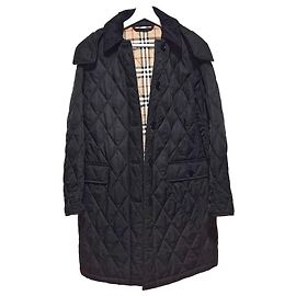 Burberry Giacca lunga trapuntata Dereham Nero