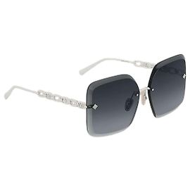 Louis Vuitton Jewelry Square Sunglasses with Silver-Toned Hardware Frame Silvery