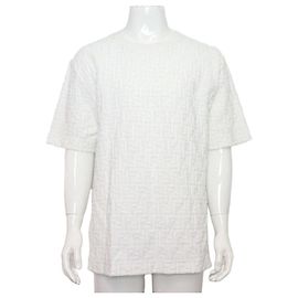 Fendi Men's Short Sleeve Terry FF Logo T-Shirt White