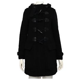 Burberry Women’s Black Wool Toggle Double Coat Jacket Black