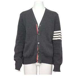 Thom Browne Mid Grey Milano Stitch Cardigan for Men Brown