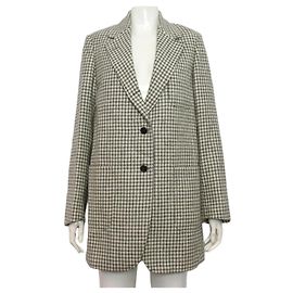 Thom Browne Gray Gun Club Check Wool Tweed Women's Jacket Brown
