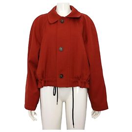 Tod's Red Wool Crop Women's Safari Jacket Red