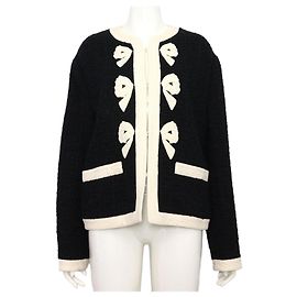 Valentino Schwarze Tweed-Jacke mit Spitzendetails für Damen Schwarz
