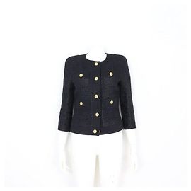 Balmain Metal Short Button Cardigan Women Jacket Black