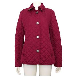 Burberry Jaqueta acolchoada com padrão de diamante para mulher Roxo
