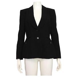 Burberry Blazer de lã e algodão preto para mulher London Preto