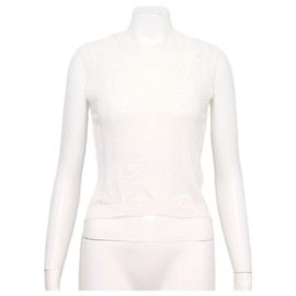 Chanel Top de tirantes de algodón con encaje y logo CC para mujer - Season White Blanco