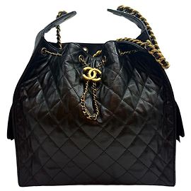 Chanel Borsa con patta Medium Nera Nero