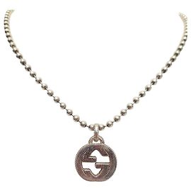Gucci Silver Interlocking Logo Necklace Silvery