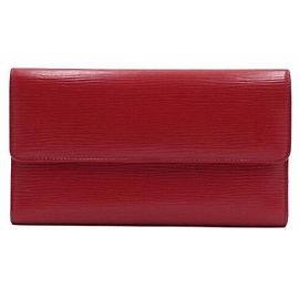 Louis Vuitton Sarah Wallet Long Wallet Red