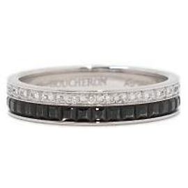Boucheron White Gold Diamond Quattro Black Wedding Band Ring Size Multiple colors