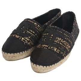 Chanel Mule espadrille in tweed slip-on Nero