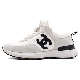 Chanel Sneaker in nylon e scamosciato bianco da donna Bianco
