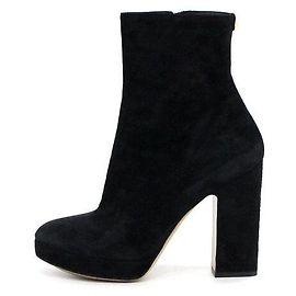 Salvatore Ferragamo Botas de cano de camurça preta para mulher Preto