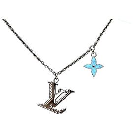 Louis Vuitton Collar INITIALS en Cristal Turquesa Azul