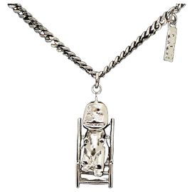 Dior Unisex-Anhängerhalskette aus Messing mit Silber-Finish Workshop Mehrfarben