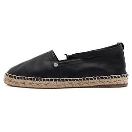 Hermès Tênis espadrille Malaga de couro preto para mulher Preto