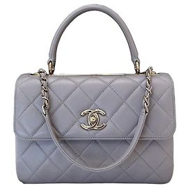 Chanel Borsa a Spalla Trendy CC Small Gold Chain Grigio Chiaro Marrone