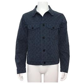 Louis Vuitton Blue Monogram Denim Men's Jacket Blue