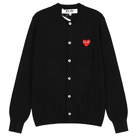 Comme Des Garcons Cardigan de malha Red Heart Preto Preto