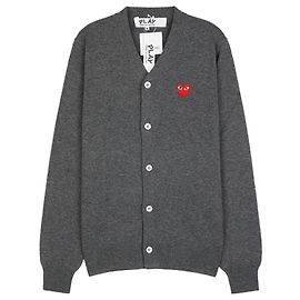 Comme Des Garcons Strickjacke mit V-Ausschnitt Red Heart Gray AX Braun