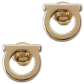 Salvatore Ferragamo Pequeños Pendientes Gancini Oro Naranja