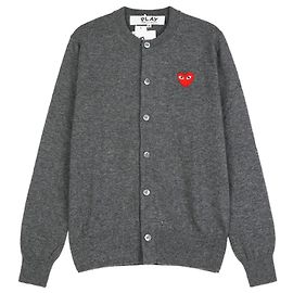 Comme Des Garcons Strickjacke Red Heart Grau AX Braun