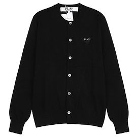 Comme Des Garcons Strickjacke mit schwarzem Herz Schwarz