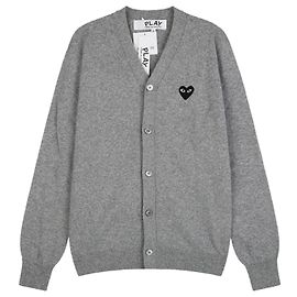 Comme Des Garcons Strickjacke mit V-Ausschnitt Black Heart Gray AX Braun