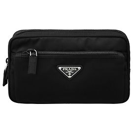 Prada Re-Nylon Saffiano Belt Bag Black Black