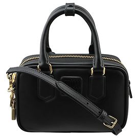 Miu Miu Arcadia Leather Tote Bag Black Black