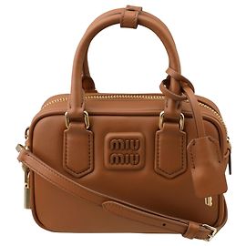 Miu Miu Sac cabas en cuir Arcadia Cognac Marron